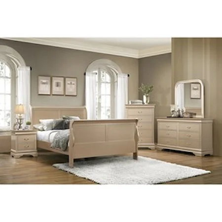 Queen Sleigh Panel Bed